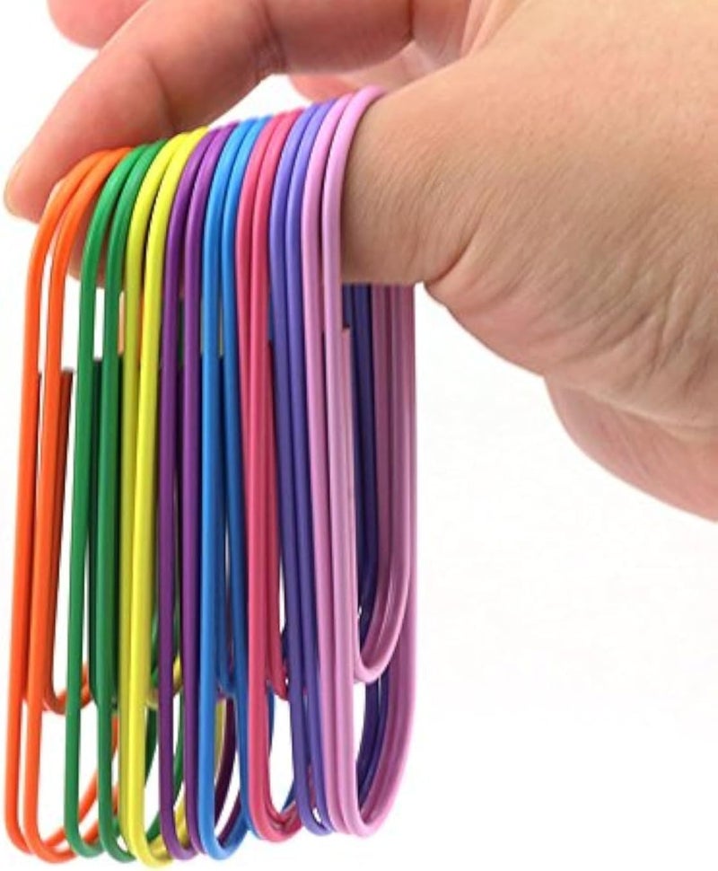 High Bright 40-Pack 4 Inches Mega Large Paper Clips - 8 Colors Per Color 5pcs 100mm Cute Paper Needle Multicolor Bookmark,Office Supply Accessories (8 Colors/40pcs) - Image 1