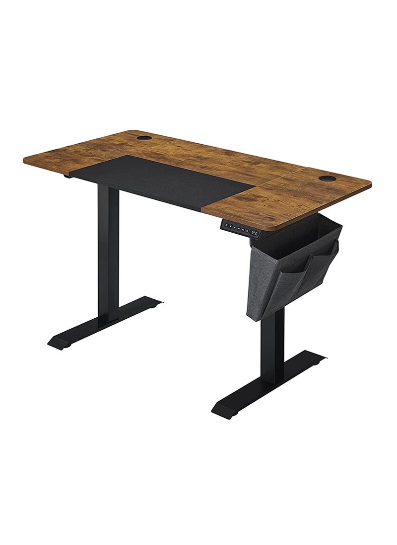 SONGMICS Songmics Height-adjustable desk, electric, infinitely adjustable, 4 heights, fabric bag, 120 x 60 x (72-120) cm, made of steel, vintage brown/black LSD015X01  - Image 1