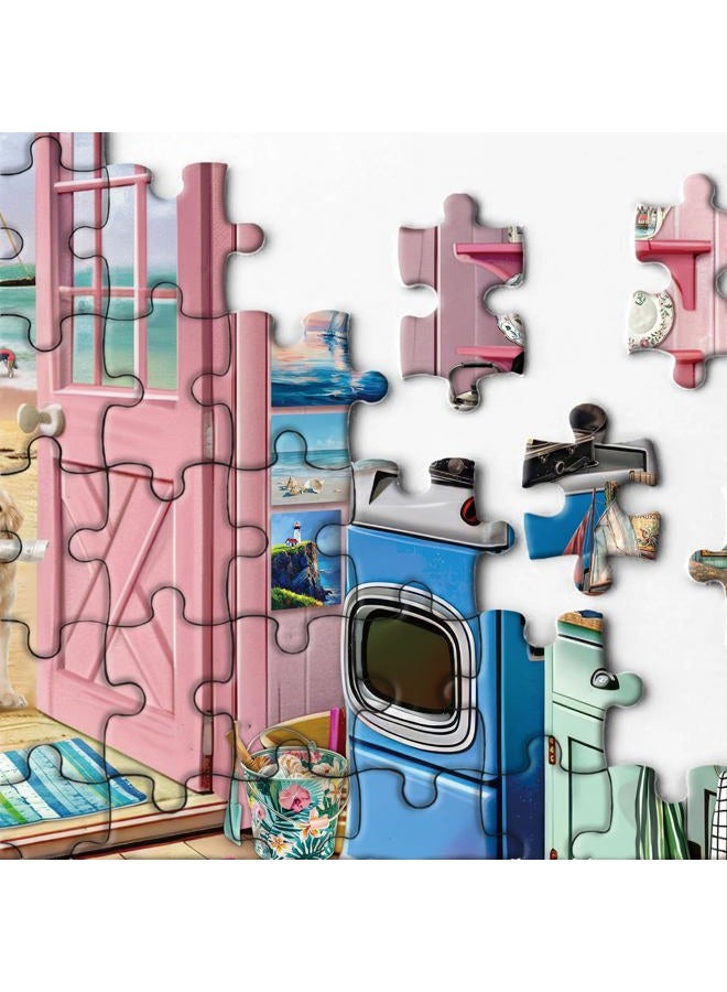 BBOLDIN Beach Summer House Puzzle for Adults 1000 Piece, Ocean Seashore Retreat Jigsaw Puzzles, Hawaii Cabin Scenery Puzzles for Home Decor - Image 3