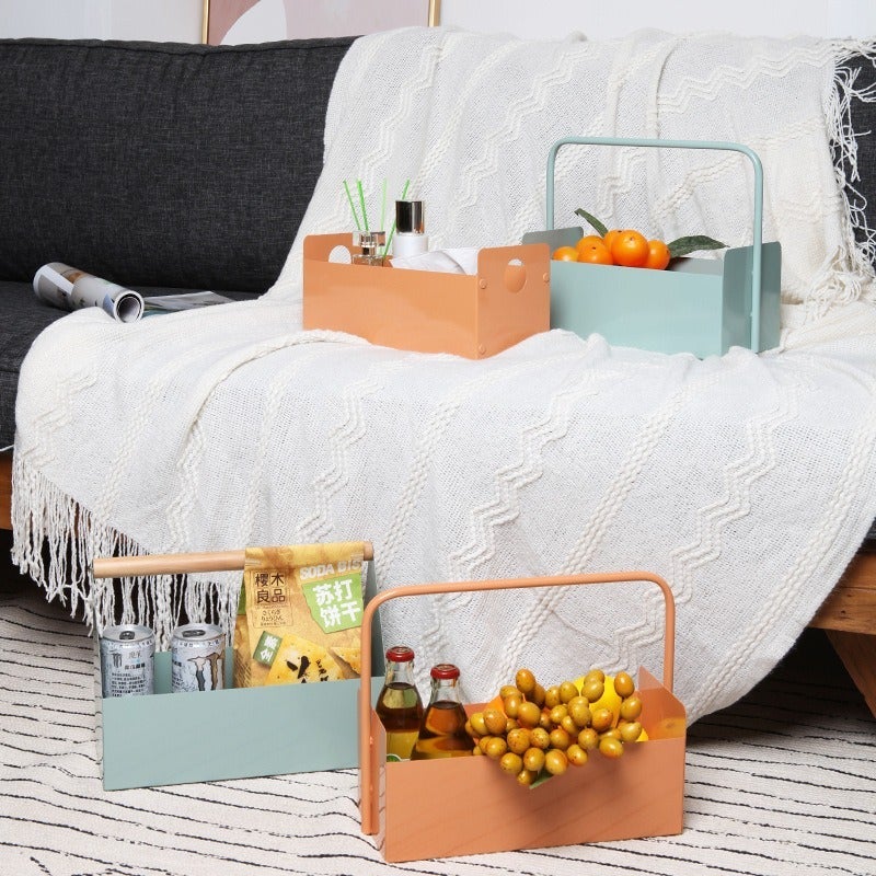 Modern Minimalist Rectangular Metal Storage Box with Handles for Living Room, Bedroom, and More - Image 2