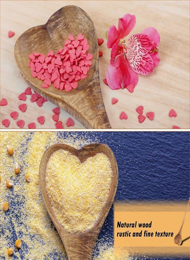 DOERDO DD Heart Shaped Wood Spoon, Long Handle Love Spoon for Appetizer, Serving Mixing Spoon Kitchen Utensil for Wedding Gift Mothers Day, 11Inch - Image 4