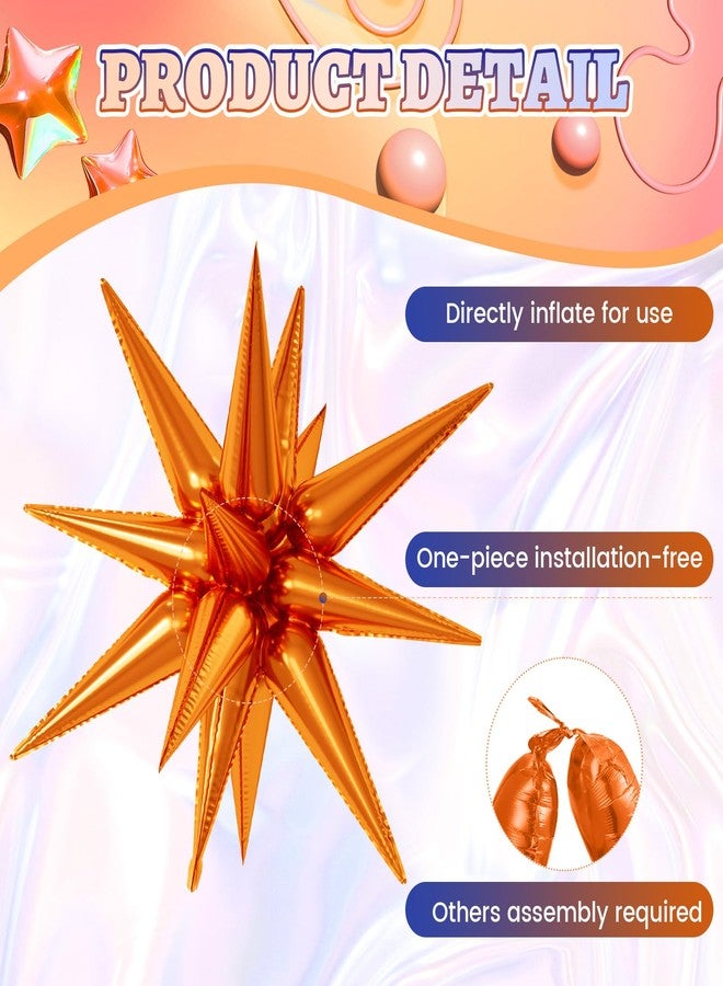 Biapian 10PCS 22Inch Star Explosion Foil Balloons, Large Blue Orange Balloon Spike Cone Colorful Star Balloons for Birthday, Graduation, Wedding & Party Decorations - Image 3