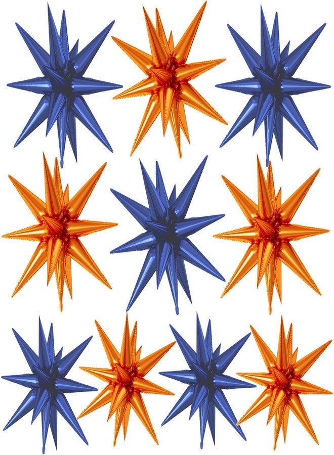 Biapian 10PCS 22Inch Star Explosion Foil Balloons, Large Blue Orange Balloon Spike Cone Colorful Star Balloons for Birthday, Graduation, Wedding & Party Decorations - Image 1