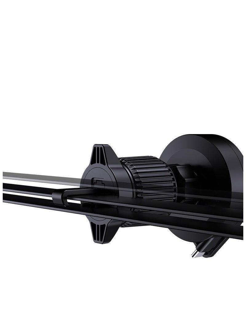 GREEN LION Car Charger Magsafe Holder 15W GH-17/ Extendable Arm/ Retractable Cable/ Strong Magnetic Adsorption/ Easy Installation / Fast Charging - Black - Image 5