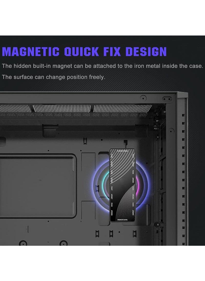 Generic - ARGB Fan HUB Controller, PWM Fan Hub Support 8 Groups of Fans for Addressable 5V 3Pin ARGB & 12V 4Pin PWM, 2-in-1 RGB Case Fan Hub with Hidden Magnetic Base and SATA Power - Image 1