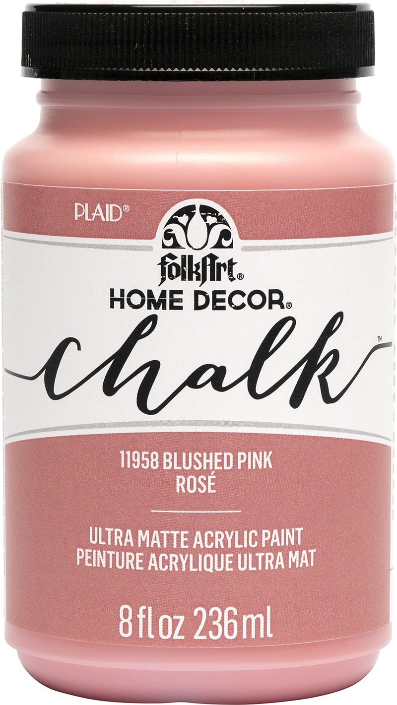 FolkArt, Blushed Pink Assorted Home DÃ©cor 8 fl oz / 236 ml Acrylic Chalk Paint For Easy To Apply DIY Arts And Crafts, Ultra Matte Finish, 11958 - Image 1