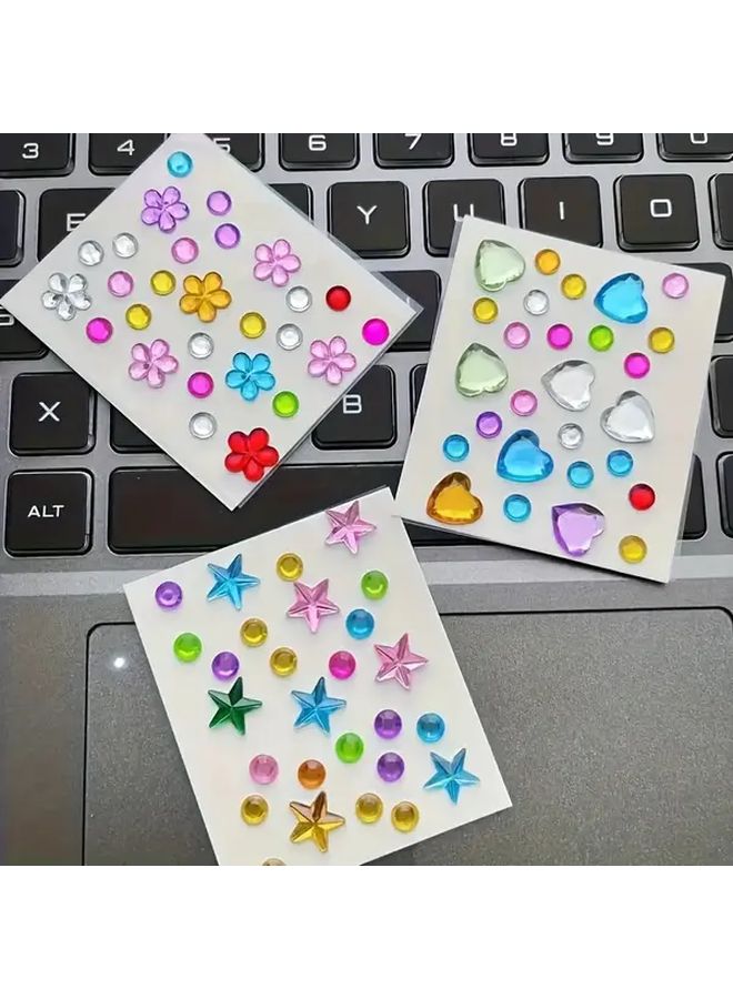 10pcs Sparkling Rhinestone Gemstone Stickers DIY Decoration Colorful Shapes - Image 5