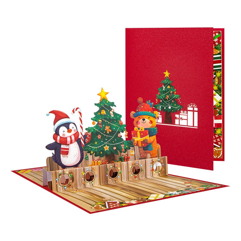 Creative Christmas Money Greeting Card 3D Three-Dimensional Holiday Blessing Gift Card Layout Christmas Tree - Image 3