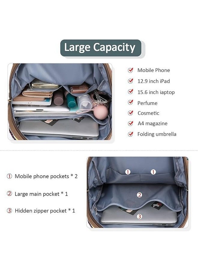 موكا حقيبة ظهر MOCA العصرية غير الرسمية من النايلون للنساء والفتيات مقاس M حقيبة متعددة الأغراض للسفر، غير رسمية، الكلية، المكتب، حقيبة هدايا العمل للنساء (رمادي) - Image 5