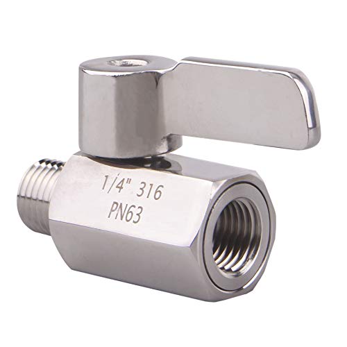 DERNORD Stainless Steel Ball Valve Mini Valve 1/4" NPT Female x Male Thread (Pack of 2) - Image 3
