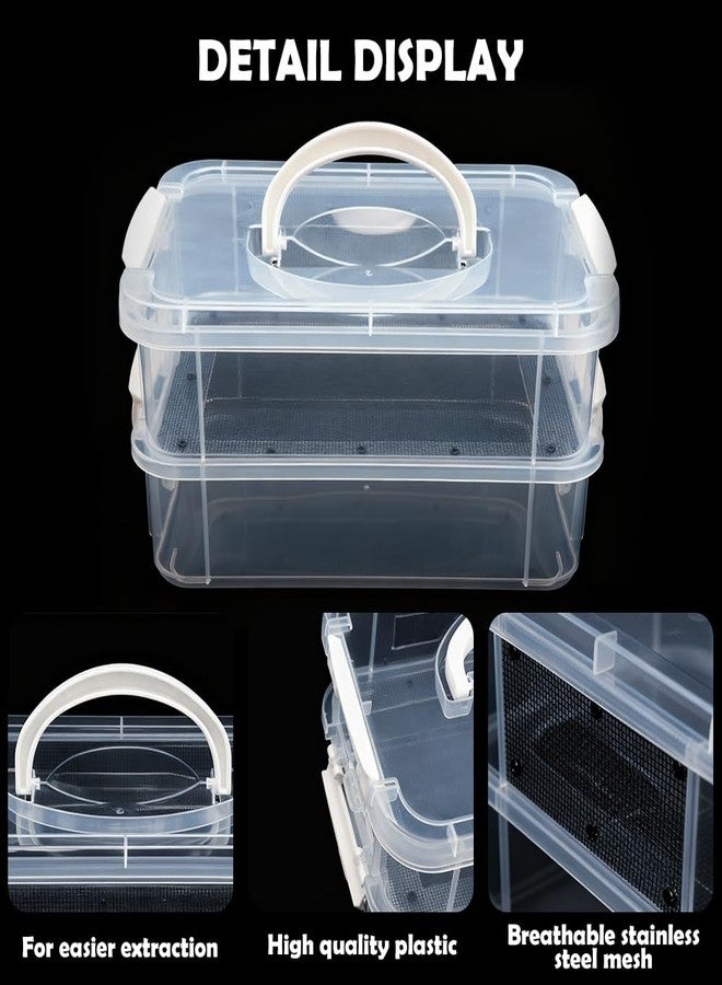 DQITJ 1 Pack Mealworms Breeding Kit Mealworms Keeper with Tweezers to Breed Mealworms Super Worms Crickets Dubia (Side Ventilation Style) - Image 3