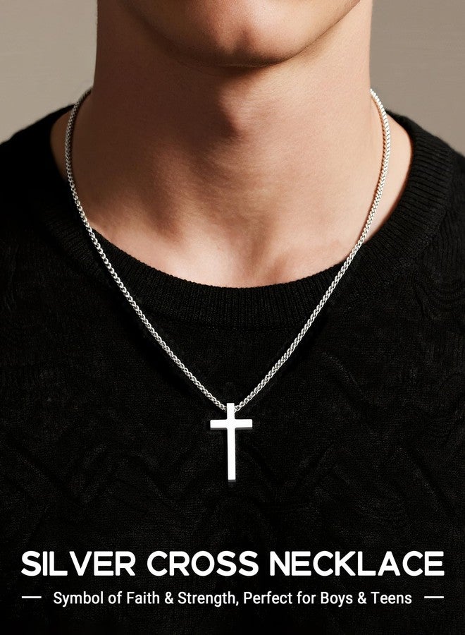 BxkSky Cross Necklace for Boys Easter Basket Stuffers Teenage Teen Boys Gift Ideas 8 12 14 11 13 15 9 10 Year Old Birthday Christian Confirmation Baptism First Communion Gifts for Kids Son from Mom - Image 2