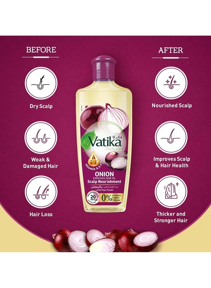 VATIKA Red Onion Enriched Hair Oil Hair Fall Control 300ml - Image 5