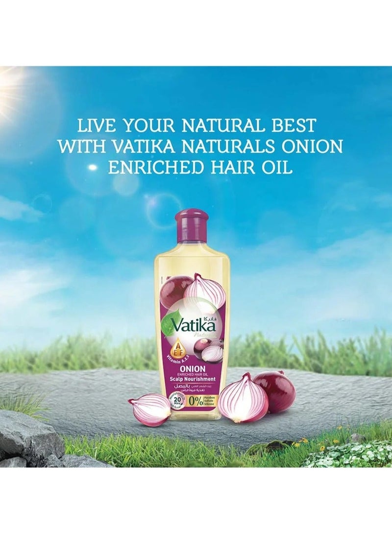 VATIKA Red Onion Enriched Hair Oil Hair Fall Control 300ml - Image 3