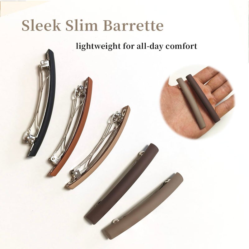 Markuii Slim French Hair Barrettes for Women No Slip Half Up Small Hair Barrette Clips Elegant Styling for Thin, Short or Fine Hair, 5 Pack - Image 5