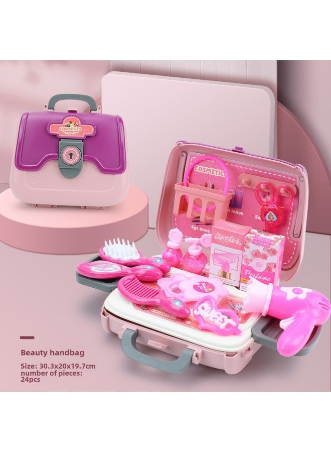 Children's Playhouse Simulation Hamburg Toolbox Cosmetics Handbag Crossbody Bag Boys And Girls Educational Toys-Color:Dessert Tote  - Image 4