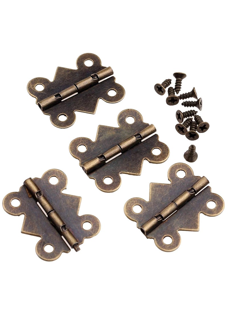 MEDBUDDY MEDBUDDY Butterfly Hinge for Small Cabinet DoorSmall Box Metal Hinges with Screws Butterfly Shape for Small Jewelry Box and DIY ProjectsSize 25x20mm Approx1 Inch Pack of 100  - Image 1