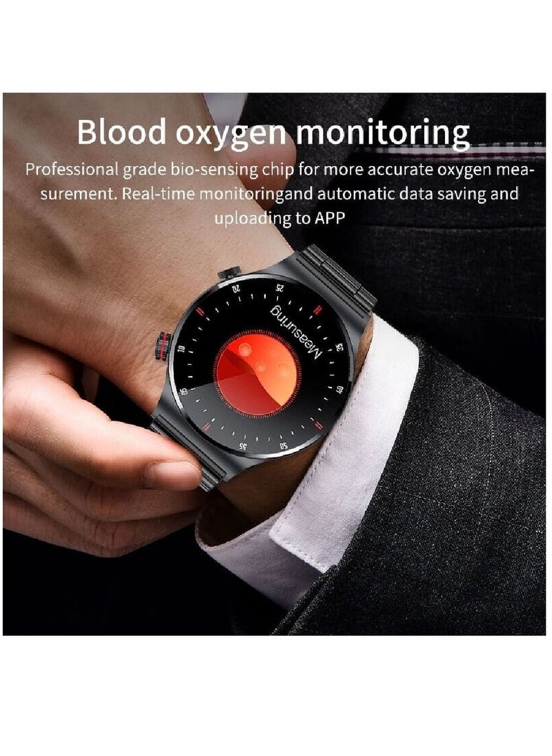 miYou Bluetooth Call Stainless Steel Men Sports Fitness Tracker IP67 Waterproof Smartwatch For IOS Android Black  - Image 3