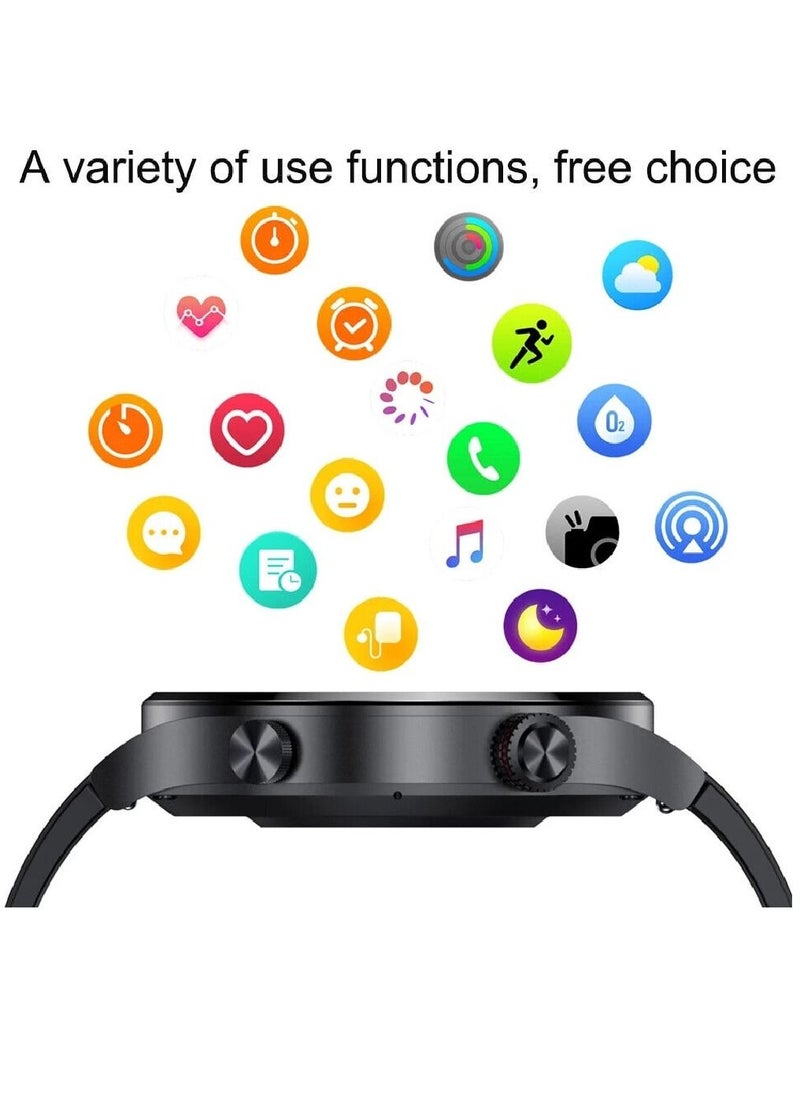 miYou Bluetooth Call Stainless Steel Men Sports Fitness Tracker IP67 Waterproof Smartwatch For IOS Android Black  - Image 4