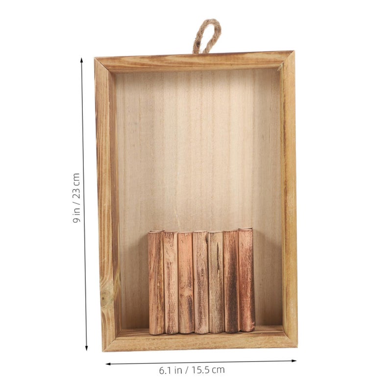 Brown Wooden Wall Hanging Rustic Pendant Art Decor For Living Room Easy Install - Image 3