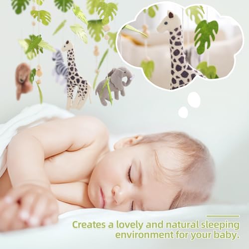 let's make Baby Mobile for Crib Safari Nursery Mobile Handmade Jungle Baby Mobile Woodland Nursery Decor Forest Animals Crib Accessories with Lion Elephant Zebra Giraffe - Image 5