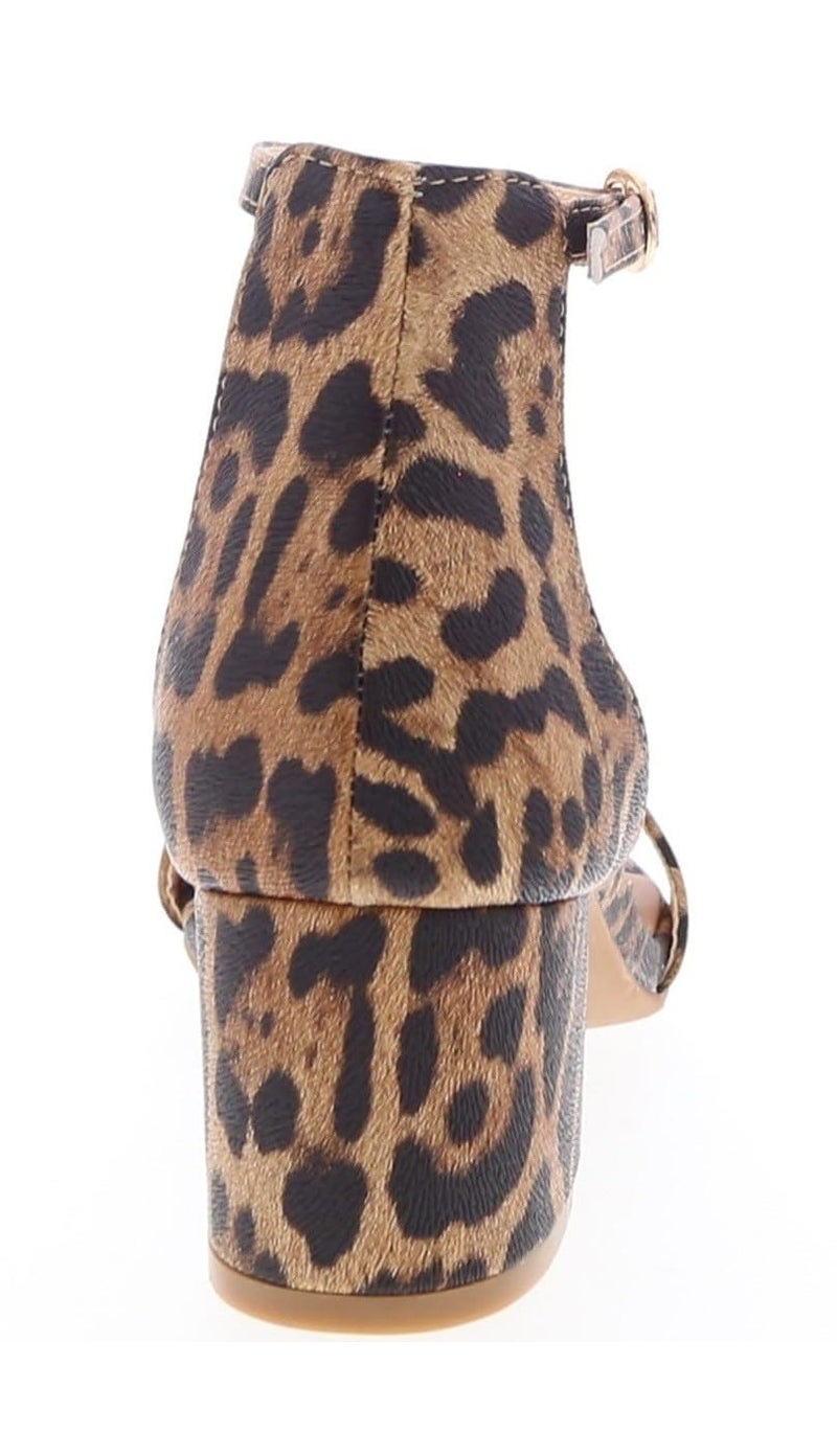 Top Moda Darcie-1 Ankle Strap Dressy High Heel Sandal, Non-slip Sole, For Wedding, Party, Prom, Evening Wear, or Any Occasion, Sleek Style Block Heel Sandals, Leopard, 8 - Image 5