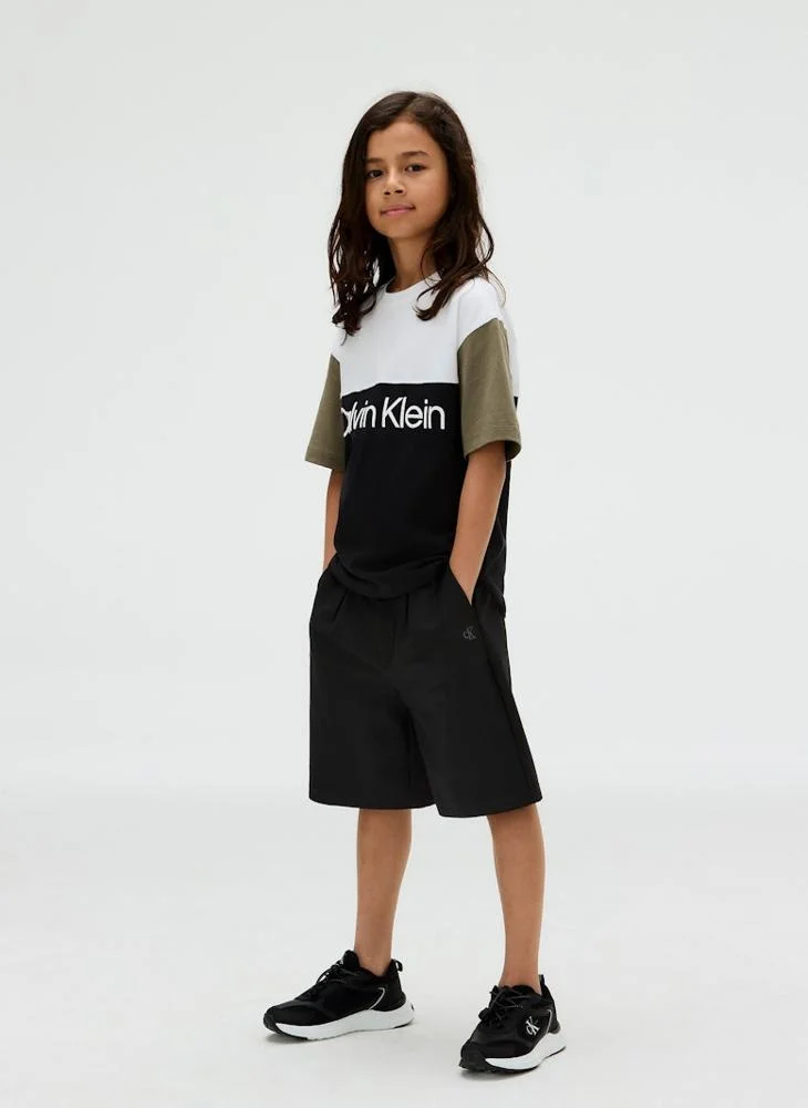 كالفن كلاين جينز Kids Color Block Crew Neck T-Shirt