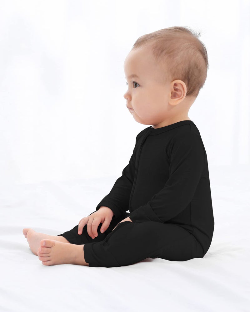 GUISBY Rayon Footless Baby Pajamas, 2 Way Zipper Long Sleeve Sleeper Pack of 3 6-12 Months - Image 2