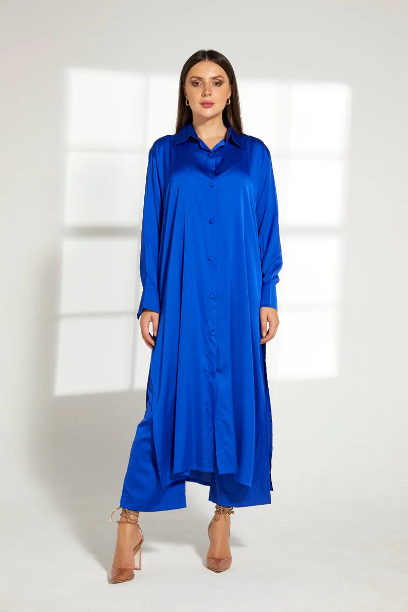 مويستريت Button Down Long Top & Pants Set