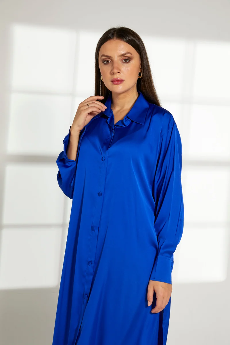 Moistreet Button Down Long Top & Pants Set