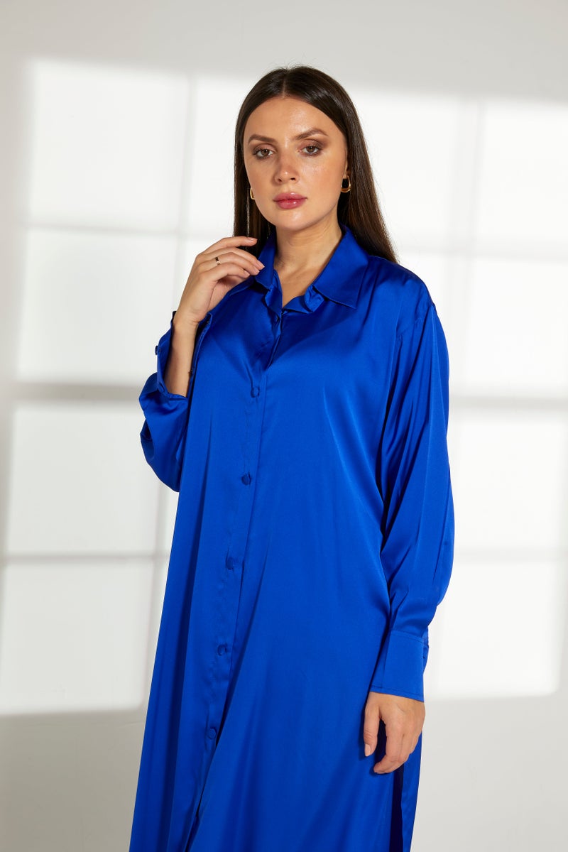 Moistreet Button Down Long Top & Pants Set - Image 4