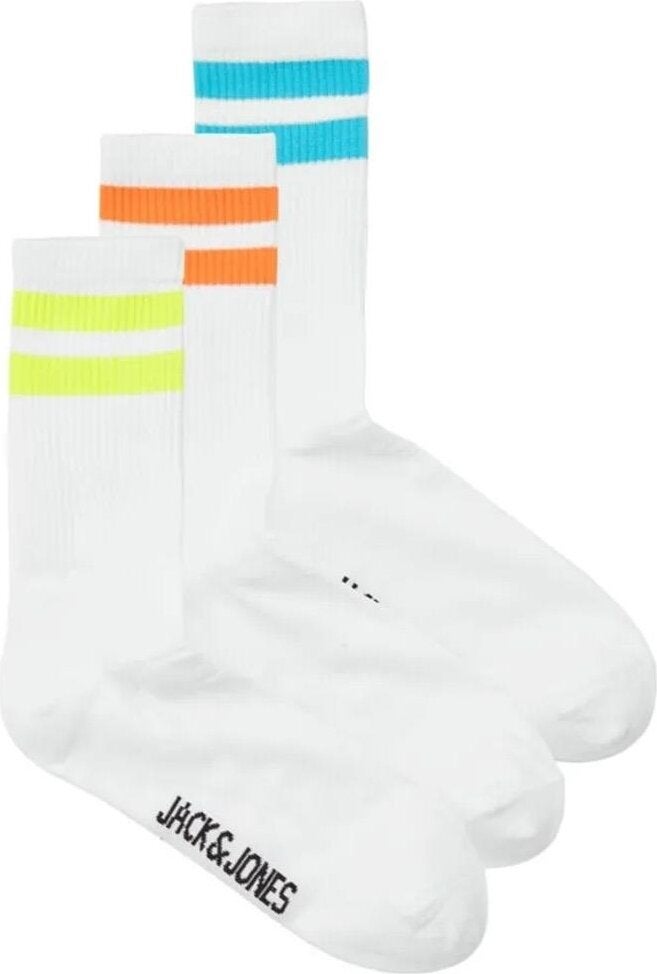Jack Jones 12251468 Jaceli Stripes Tennis Socks 3 Pack White - Image 1