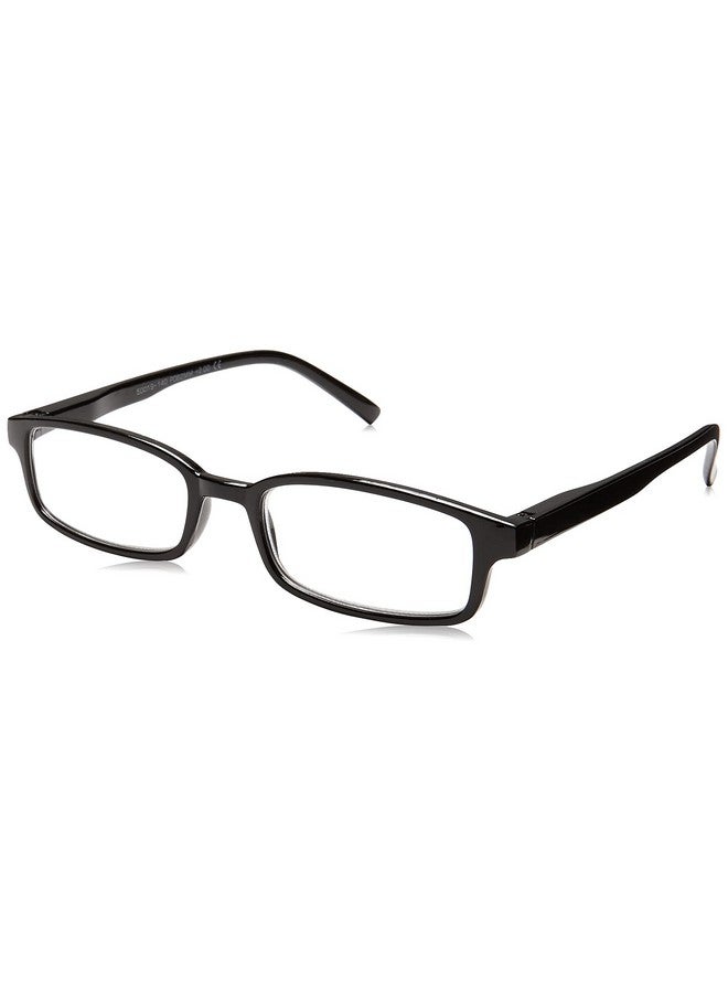 Foster Grant Men'S Boston Square Reading Glasses Black/Transparent 59 Mm + 1.5  - Image 1