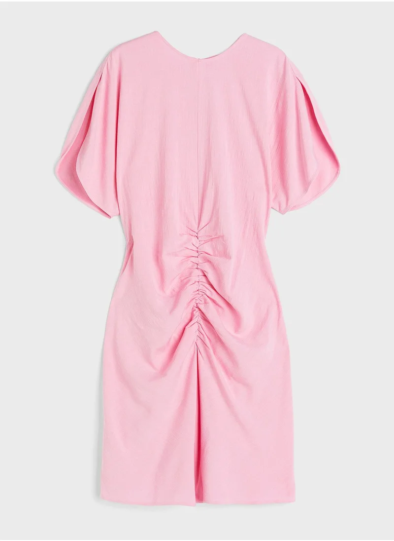 H&M Slit Sleeve Ruched Detail Dress