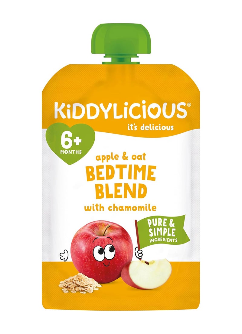 Kiddylicious طعام الأطفال كيديليشس بالتفاح والشوفان مع مزيج البابونج لوقت النوم، 100 جرام | وجبة خفيفة سلسة للفطام للأطفال من 6 أشهر فما فوق | نباتي وصديق للحساسية - Image 1