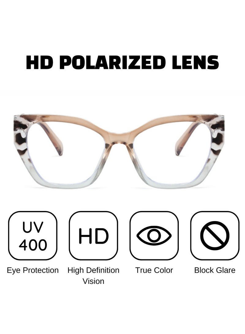 Urban Utility Blue Light Blocking Optical Eyeglasses - Stylish Butterfly Frames, Clear Lens, Polarized. Top-rated Bluelight Protection for Reading, Work, & Screen Time. Vintage-Inspired, Lightweight Design - Image 4