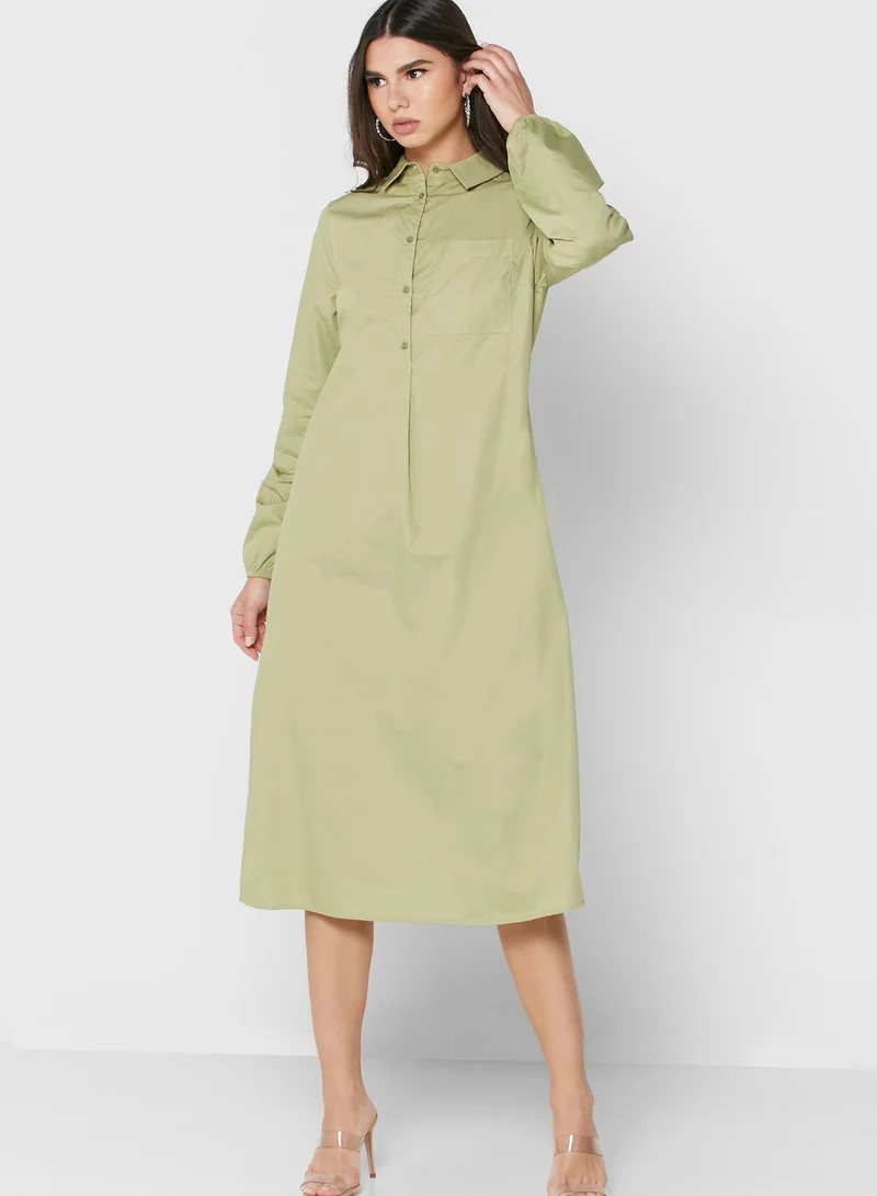 ALIGNE Half Button Shirt Dress