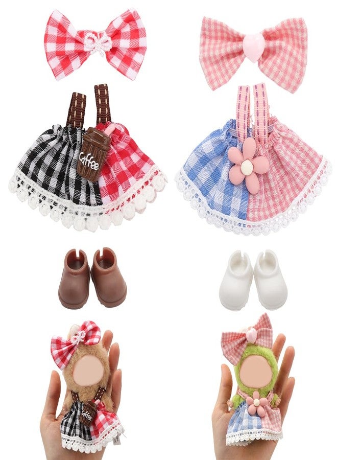 WALLFID Mini Doll Clothes for 10cm Dolls, Fashion Outfits & Accessories Set - Compatible with Pin for Love Series - Mix & Match for Dress-Up, Display, Role Play & Photos (No Doll) (Coffee Dress) - Image 1