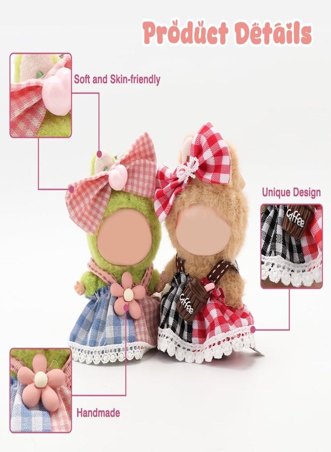 WALLFID Mini Doll Clothes for 10cm Dolls, Fashion Outfits & Accessories Set - Compatible with Pin for Love Series - Mix & Match for Dress-Up, Display, Role Play & Photos (No Doll) (Coffee Dress) - Image 3