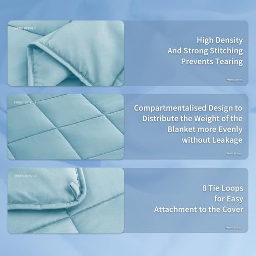 Topcee Weighted Blanket for Adults (15 lbs, 48" x 72") Twin Size Soft Cooling Heavy Blanket Sleeping, Apply to 130-160 lbs Body, Thick Breathable Blanket with Glass Bead, Easy Care - Image 5