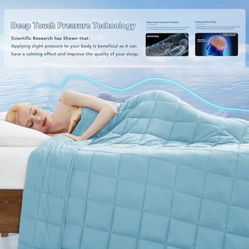 Topcee Weighted Blanket for Adults (15 lbs, 48" x 72") Twin Size Soft Cooling Heavy Blanket Sleeping, Apply to 130-160 lbs Body, Thick Breathable Blanket with Glass Bead, Easy Care - Image 3