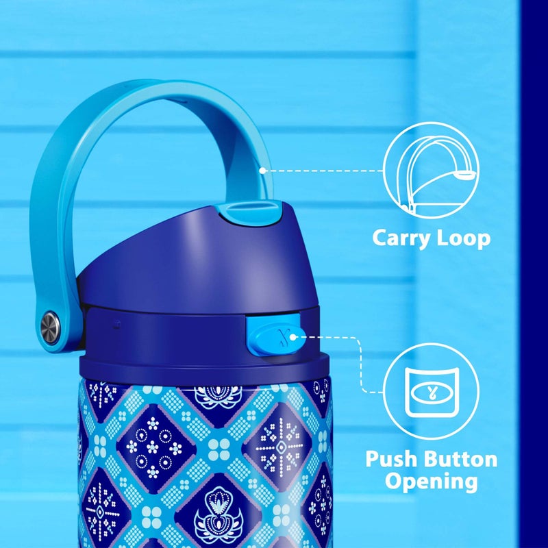 Meoky 24 Oz Insulated Water Bottle For Men: Meoky Stainless Steel Water Bottle With Holder And Shoulder Strap - Leak Proof  Cold For 24 Hours  Fits In Car Cup Holder  Bpa-Free For Sports Travel  Blue Faith - Image 5