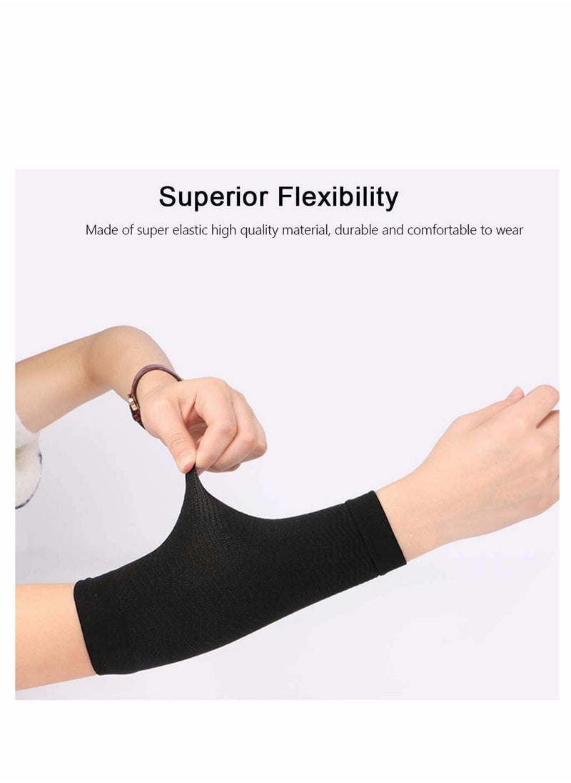 Generic - 2 Pairs Slimming Compression Arm Shapers for Women - Arm Wraps to Reduce Cellulite and Enhance Shape (Black and Beige) - Image 1