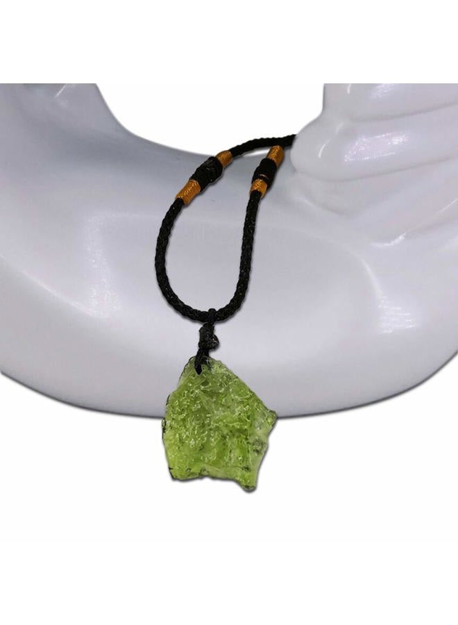 enhong Moldavite Crystal Necklace for Men Women, Handmade Irregular Stone Pendant Crystal Energy Stone - Image 5