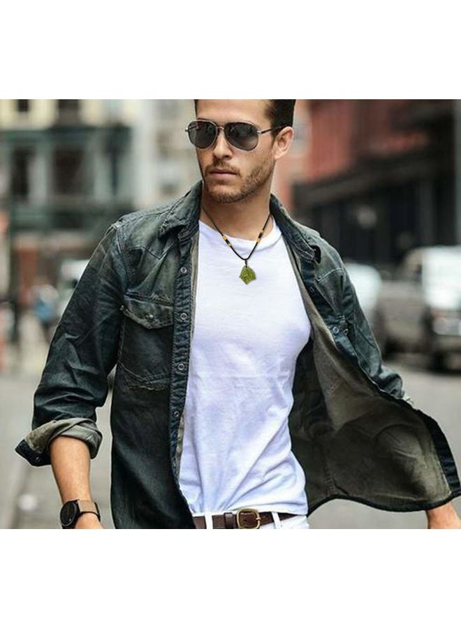 enhong Moldavite Crystal Necklace for Men Women, Handmade Irregular Stone Pendant Crystal Energy Stone - Image 3
