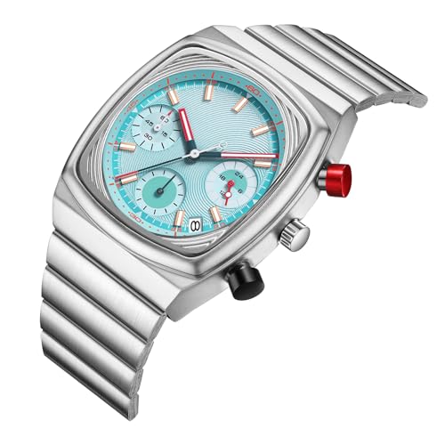 CILOA Mens Watches Chronograph Stainless Steel Waterproof Date Analog Business Fashion Wristwatch for Men（Blue） - Image 2