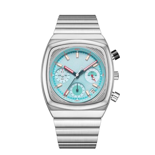 CILOA Mens Watches Chronograph Stainless Steel Waterproof Date Analog Business Fashion Wristwatch for Men（Blue） - Image 1
