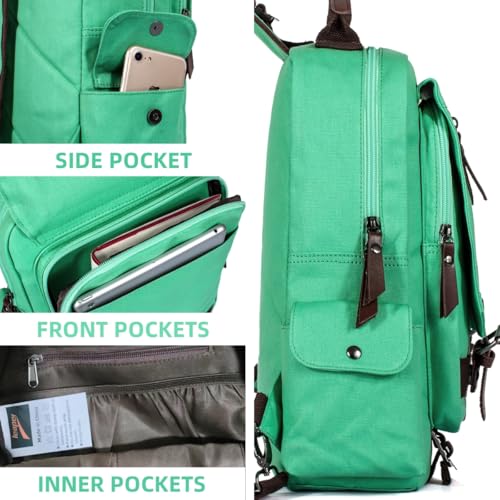 Leaper Retro Crossbody Bag Sling Bag Canvas Messenger Bag for Men Women Shoulder Bag Crossbody Handbags Satchel Green, L - Image 5