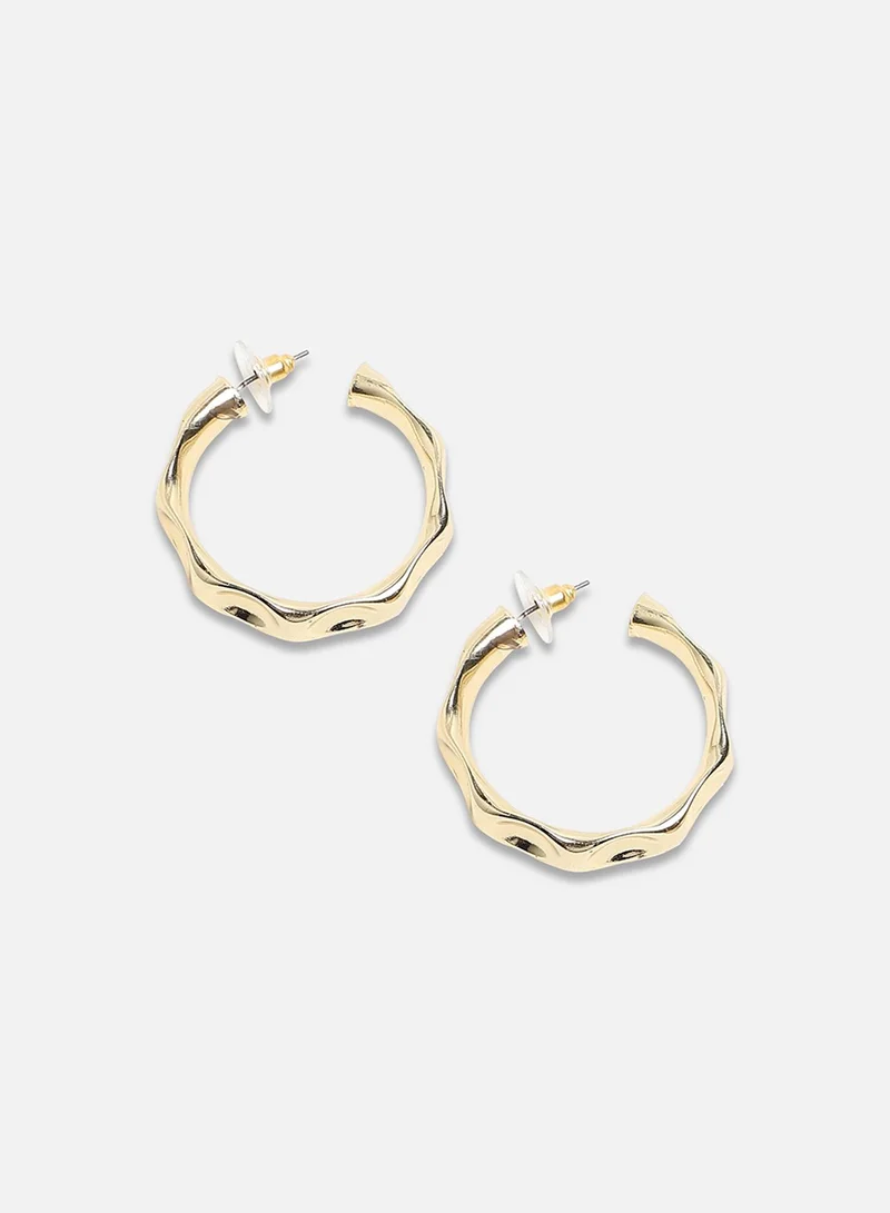 SOHI Dented Artificial Hoop Earring Jewellery