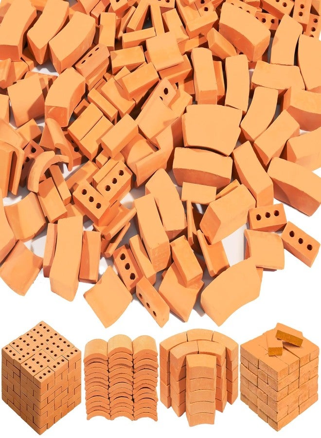Warmtree 210 Pcs Mini Bricks for Landscaping 1/12 Small Miniature Tiny Model Wall Bricks for Crafts, Realistic Fake Blocks for Miniature House Kit Fairy Garden Accessories - Image 1